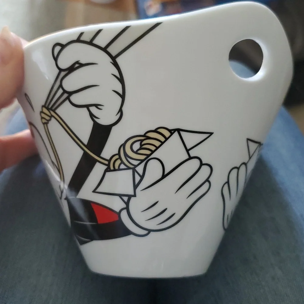Disney Mickey Mouse White Ramen Rice Bowl‎ No Chopsticks